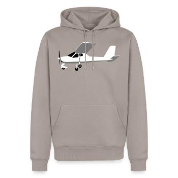 p92 Ultraleichtflugzeug UL Pilot Flugzeug - Männer Premium Bio Hoodie - Taupe - Vorne - Nico (187cm)