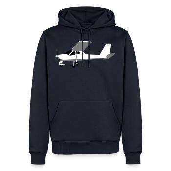 p92 Avion ultraléger UL Pilot - Sweat à capuche Premium bio Homme - bleu marine - Devant - Nico (187cm)