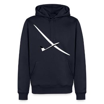Planeur Planeur Planeur Pilote - Sweat à capuche Premium bio Homme - bleu marine - Devant - Nico (187cm)