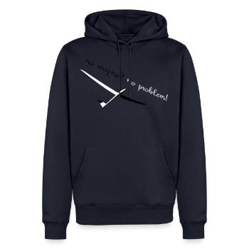 Planeur Planeur Planeur Pilote - Sweat à capuche Premium bio Homme - bleu marine - Devant - Nico (187cm)