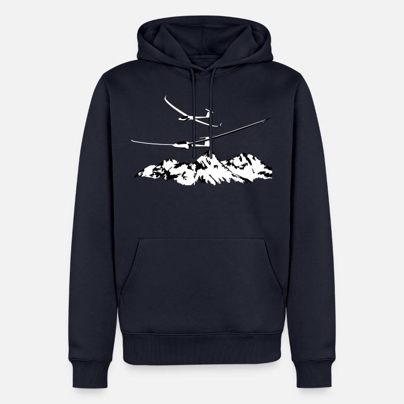 Planeur Planeur Planeur Pilote - Sweat à capuche Premium bio Homme - bleu marine