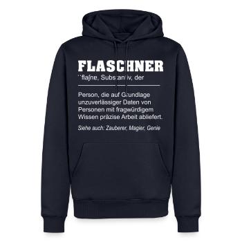 Flaschner lustige Definition - Männer Premium Bio Hoodie - Navy - Vorne - Nico (187cm)