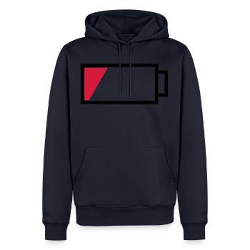 Battery empty - Men’s Premium Organic Hoodie - navy - Front - Nico (187cm)