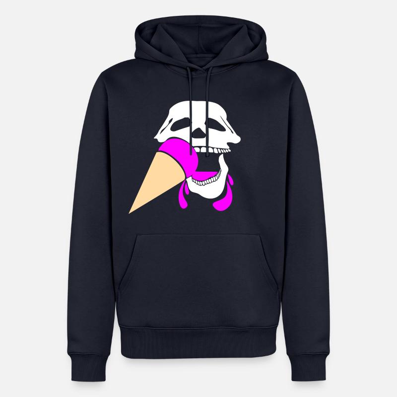 Totenkopf mit Eis - Männer Premium Bio Hoodie - Navy