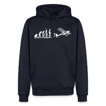a22 Avion ultraléger UL Pilot - Sweat à capuche Premium bio Homme - bleu marine - Devant - Nico (187cm)