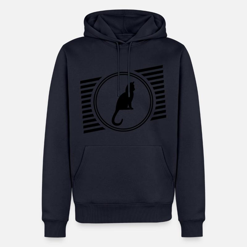 chat - Sweat à capuche Premium bio Homme - bleu marine