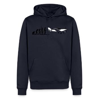 vl3 Avion ultraléger UL Pilot - Sweat à capuche Premium bio Homme - bleu marine - Devant - Nico (187cm)