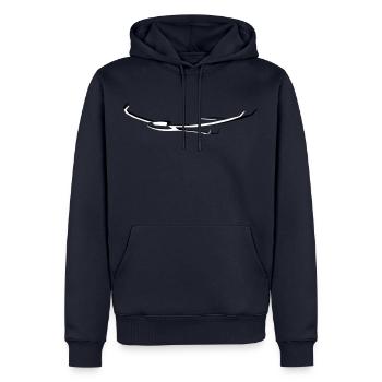 Planeur Planeur Planeur Pilote - Sweat à capuche Premium bio Homme - bleu marine - Devant - Nico (187cm)