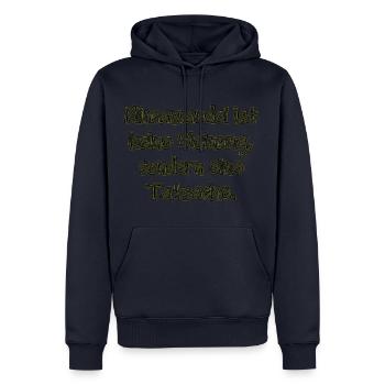 Klimawandel ist keine Meinung - Männer Premium Bio Hoodie - Navy - Vorne - Nico (187cm)