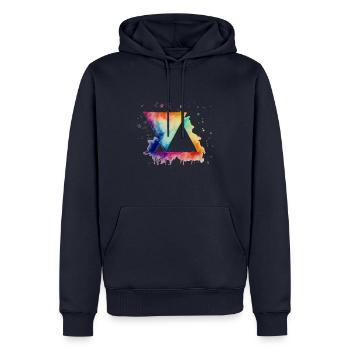 Triangles aux couleurs vives - Sweat à capuche Premium bio Homme - bleu marine - Devant - Nico (187cm)