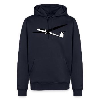 Planeur Planeur Planeur Pilote - Sweat à capuche Premium bio Homme - bleu marine - Devant - Nico (187cm)