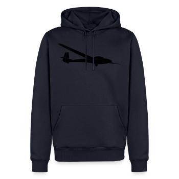 planeurs libelle Planeurs planeurs - Sweat à capuche Premium bio Homme - bleu marine - Devant - Nico (187cm)