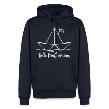 Volle Kraft voraus - Männer Premium Bio Hoodie - Navy - Vorne - Nico (187cm)