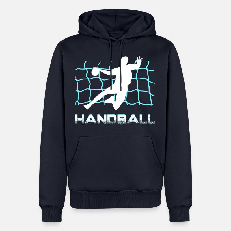 Handball - Sweat à capuche Premium bio Homme - bleu marine