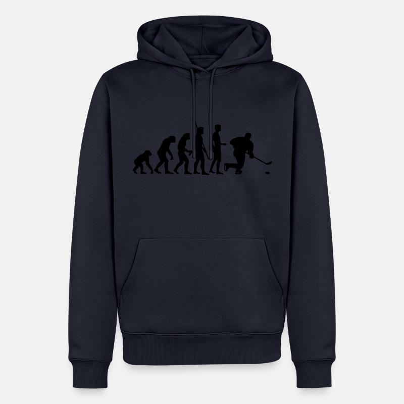 evolution_eishockey_b - Sweat à capuche Premium bio Homme - bleu marine