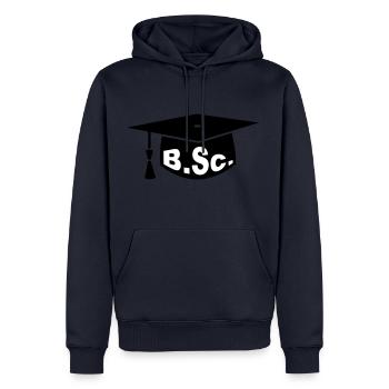 Doktorhut - Bachelor - Männer Premium Bio Hoodie - Navy - Vorne - Nico (187cm)