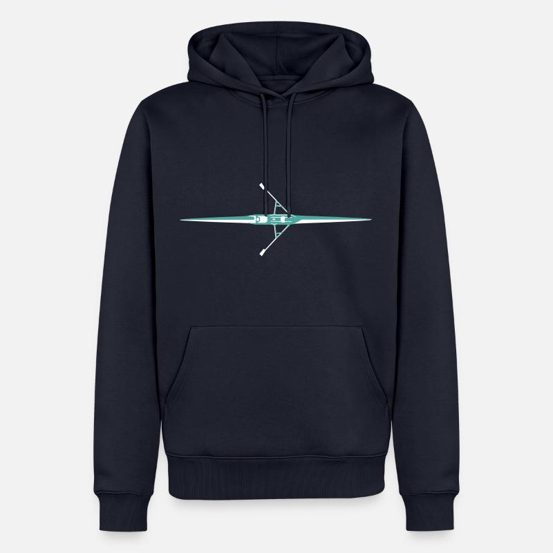 Aviron, bateau à rames, sculling - Sweat à capuche Premium bio Homme - bleu marine