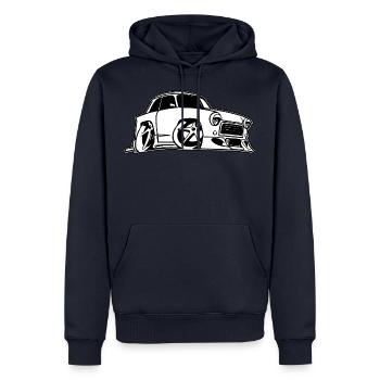  Trabi 601 Low DDR Tuning French - Sweat à capuche Premium bio Homme - bleu marine - Devant - Nico (187cm)