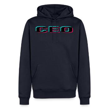PDG - Sweat à capuche Premium bio Homme - bleu marine - Devant - Nico (187cm)