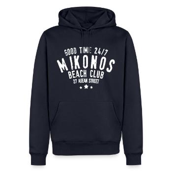 Good time 24 7 Mikonos Greece - Men’s Premium Organic Hoodie - navy - Front - Nico (187cm)