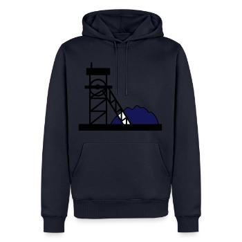 Charbon travail idée mine cadeau mine Hobby - Sweat à capuche Premium bio Homme - bleu marine - Devant - Nico (187cm)