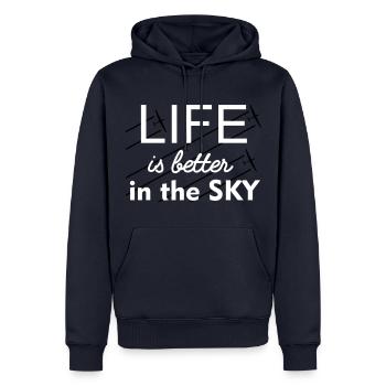 Glider Gliding Gliding Gliding Glider - Men’s Premium Organic Hoodie - navy - Front - Nico (187cm)