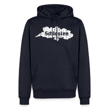 Schlesien Karte T Shirt - Männer Premium Bio Hoodie - Navy - Vorne - Nico (187cm)