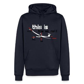Planeur Planeur Planeur Planeur Pilote - Sweat à capuche Premium bio Homme - bleu marine - Devant - Nico (187cm)