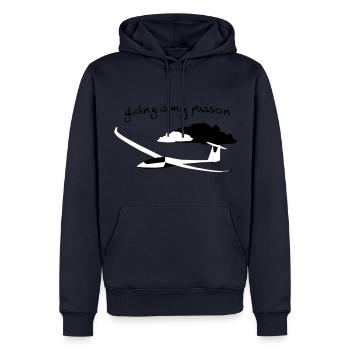 Glider Gliding Gliding Gliding Glider - Men’s Premium Organic Hoodie - navy - Front - Nico (187cm)