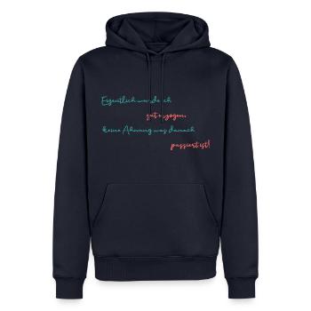 gut erzogen bunt - Männer Premium Bio Hoodie - Navy - Vorne - Nico (187cm)