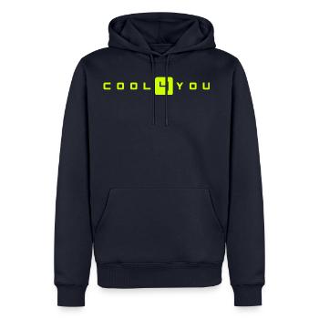 Cool pour toi! conception - Sweat à capuche Premium bio Homme - bleu marine - Devant - Nico (187cm)