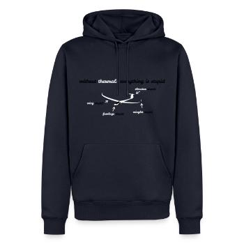 Glider Gliding Gliding Gliding Glider - Men’s Premium Organic Hoodie - navy - Front - Nico (187cm)