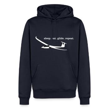 Planeur Planeur Planeur Planeur Pilote - Sweat à capuche Premium bio Homme - bleu marine - Devant - Nico (187cm)