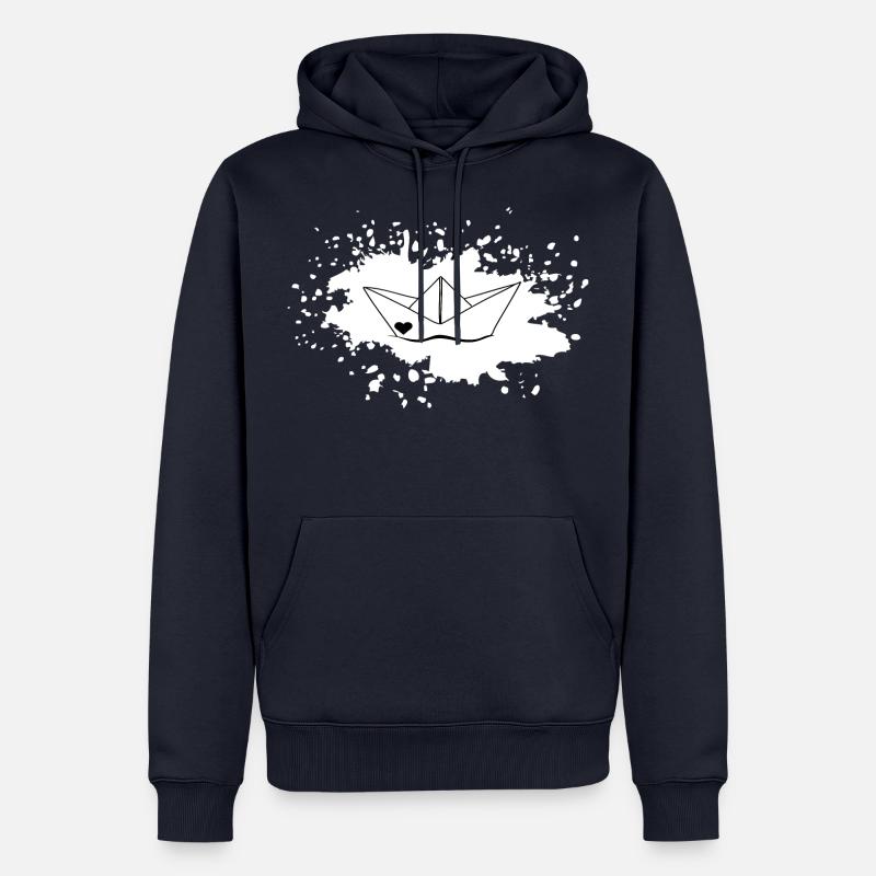 Farbklecks Schiffchen - Männer Premium Bio Hoodie - Navy