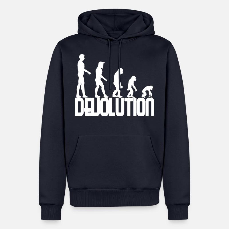 Devolution Evolution simple design - Men’s Premium Organic Hoodie - navy