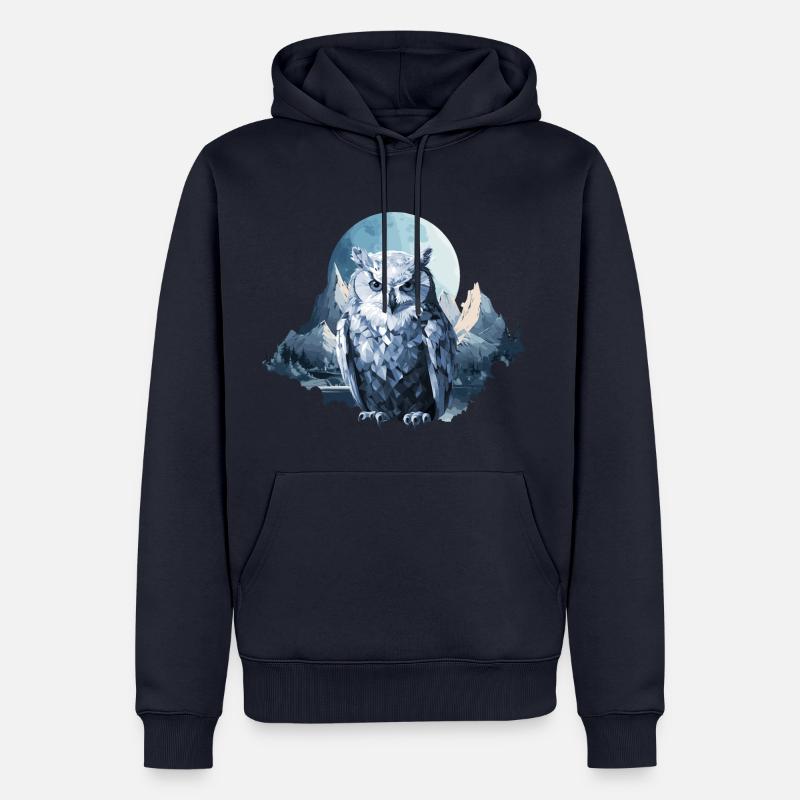 Schnee Eule - Männer Premium Bio Hoodie - Navy