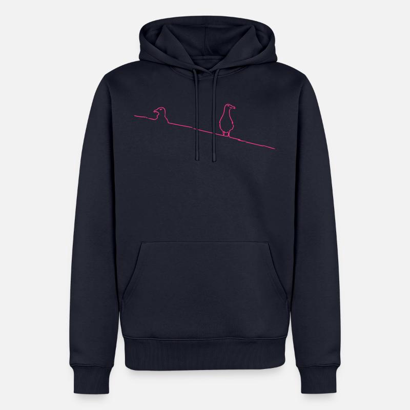 Mouettes Djupvik - Sweat à capuche Premium bio Homme - bleu marine