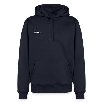 Bummsweiß - Männer Premium Bio Hoodie - Navy - Vorne - Nico (187cm)