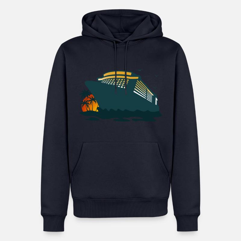 Kreuzfahrt, Kreuzfahrtschiff, Schiffsreise - Männer Premium Bio Hoodie - Navy