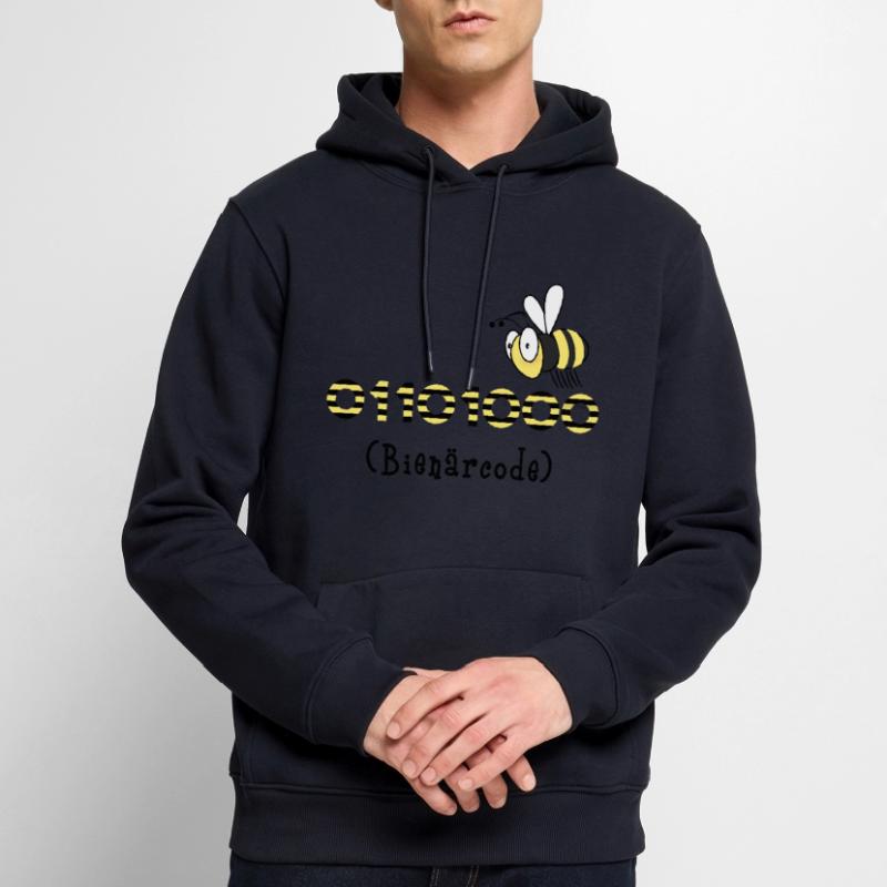 Binary code bee code computer science gift honey Men’s Premium Organic Hoodie