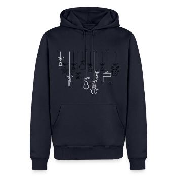 WEIHNACHTEN - Männer Premium Bio Hoodie - Navy - Vorne - Nico (187cm)