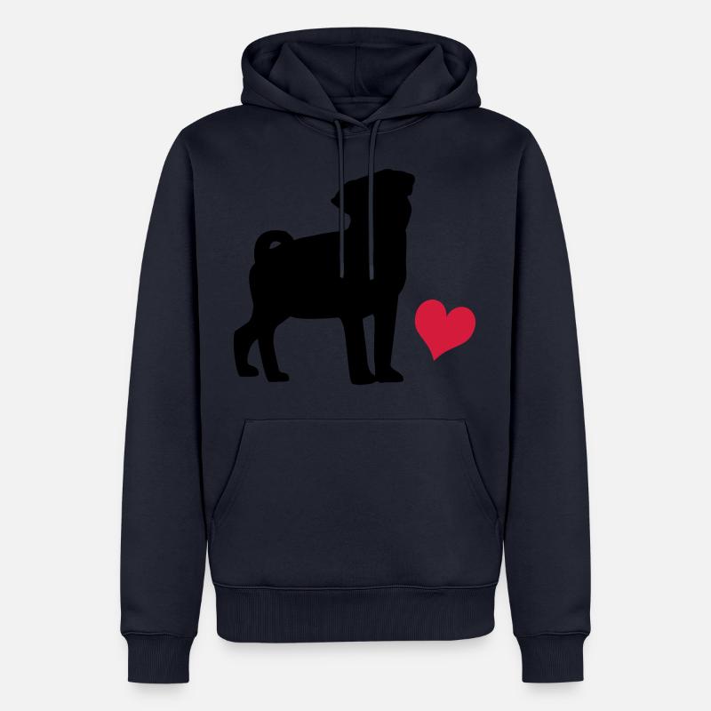 Mops - Männer Premium Bio Hoodie - Navy