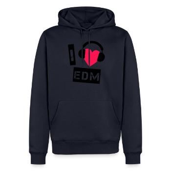 EDM ELECTRO - Männer Premium Bio Hoodie - Navy - Vorne - Nico (187cm)