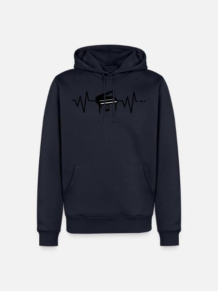 Herzschlag - Klavier, Piano, Puls, Frequenz - Männer Premium Bio Hoodie - Navy