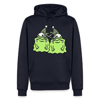 2 freunde team paar geburtstag alleine einsam trau - Männer Premium Bio Hoodie - Navy - Vorne - Nico (187cm)