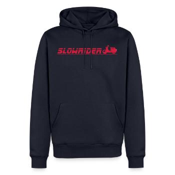 Schwalbe Slowrider - Sweat à capuche Premium bio Homme - bleu marine - Devant - Nico (187cm)