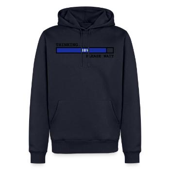 Thinking... 88 Prozent Please Wait - Männer Premium Bio Hoodie - Navy - Vorne - Nico (187cm)