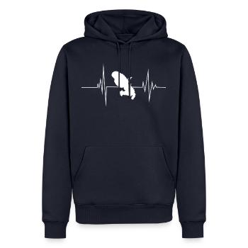 Belle Idee Cadeau Martinique Madinina 972 - Sweat à capuche Premium bio Homme - bleu marine - Devant - Nico (187cm)