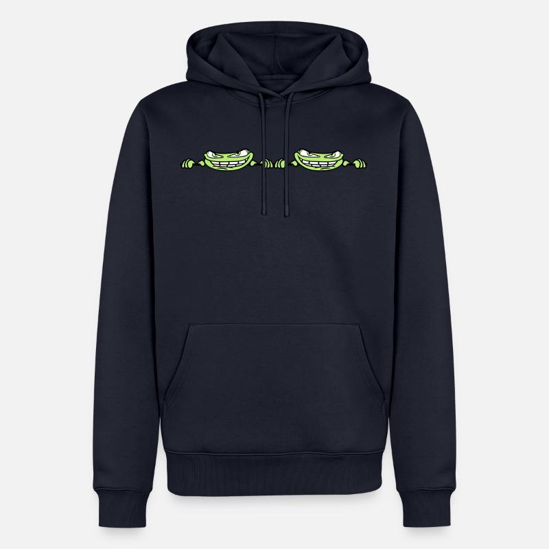 2 freunde team paar duo verstecken rahmen text - Männer Premium Bio Hoodie - Navy
