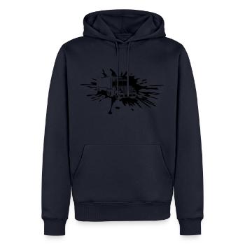tropfen klecks farbe graffiti spray truck lkw last - Männer Premium Bio Hoodie - Navy - Vorne - Nico (187cm)